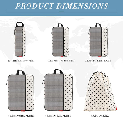 Compression Packing Cubes - Ultralight Travel Organizers with Laundry Bag, Space-Saving Suitcase Organizer, Expandable Packing Cubes for Travel and Family Vacation (Paisley Pattern)