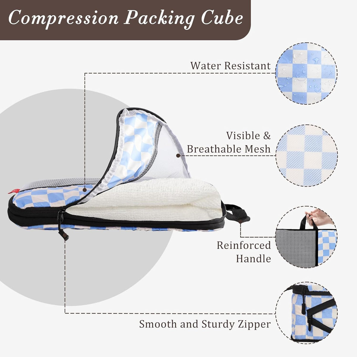 Compression Packing Cubes - Ultralight Travel Organizers with Laundry Bag, Space-Saving Suitcase Organizer, Expandable Packing Cubes for Travel and Family Vacation (Paisley Pattern)