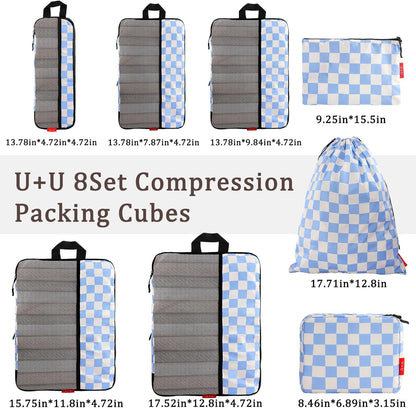 Compression Packing Cubes - Ultralight Travel Organizers with Laundry Bag, Space-Saving Suitcase Organizer, Expandable Packing Cubes for Travel and Family Vacation (Paisley Pattern)