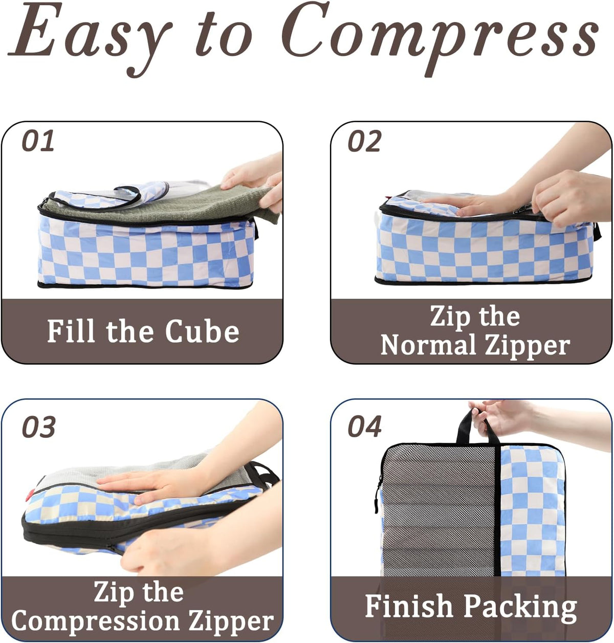 Compression Packing Cubes - Ultralight Travel Organizers with Laundry Bag, Space-Saving Suitcase Organizer, Expandable Packing Cubes for Travel and Family Vacation (Paisley Pattern)