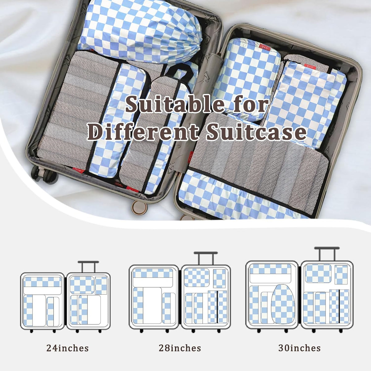Compression Packing Cubes - Ultralight Travel Organizers with Laundry Bag, Space-Saving Suitcase Organizer, Expandable Packing Cubes for Travel and Family Vacation (Paisley Pattern)