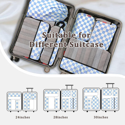 Compression Packing Cubes - Ultralight Travel Organizers with Laundry Bag, Space-Saving Suitcase Organizer, Expandable Packing Cubes for Travel and Family Vacation (Paisley Pattern)