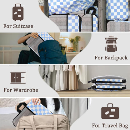 Compression Packing Cubes - Ultralight Travel Organizers with Laundry Bag, Space-Saving Suitcase Organizer, Expandable Packing Cubes for Travel and Family Vacation (Paisley Pattern)