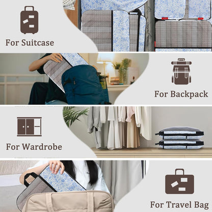 Compression Packing Cubes - Ultralight Travel Organizers with Laundry Bag, Space-Saving Suitcase Organizer, Expandable Packing Cubes for Travel and Family Vacation (Paisley Pattern)