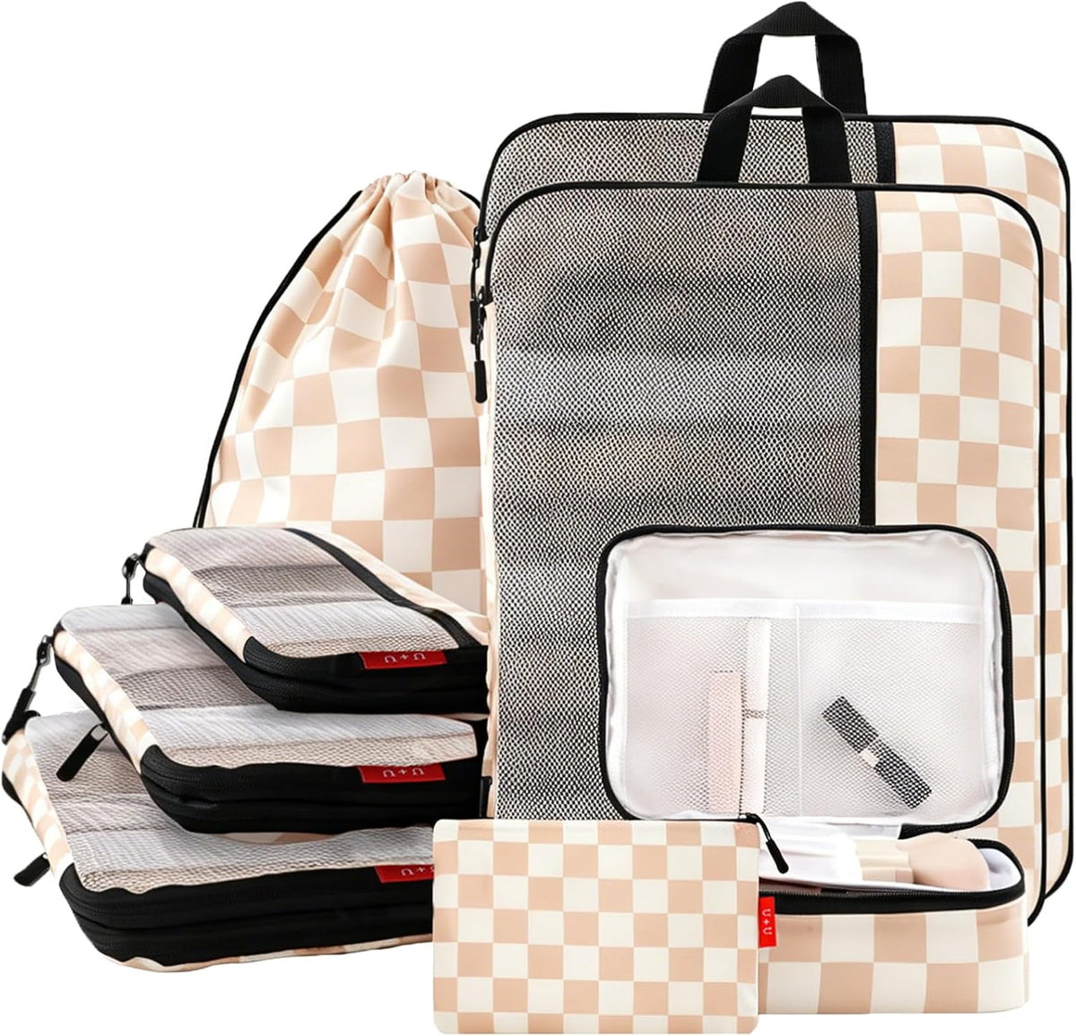 Compression Packing Cubes - Ultralight Travel Organizers with Laundry Bag, Space-Saving Suitcase Organizer, Expandable Packing Cubes for Travel and Family Vacation (Paisley Pattern)