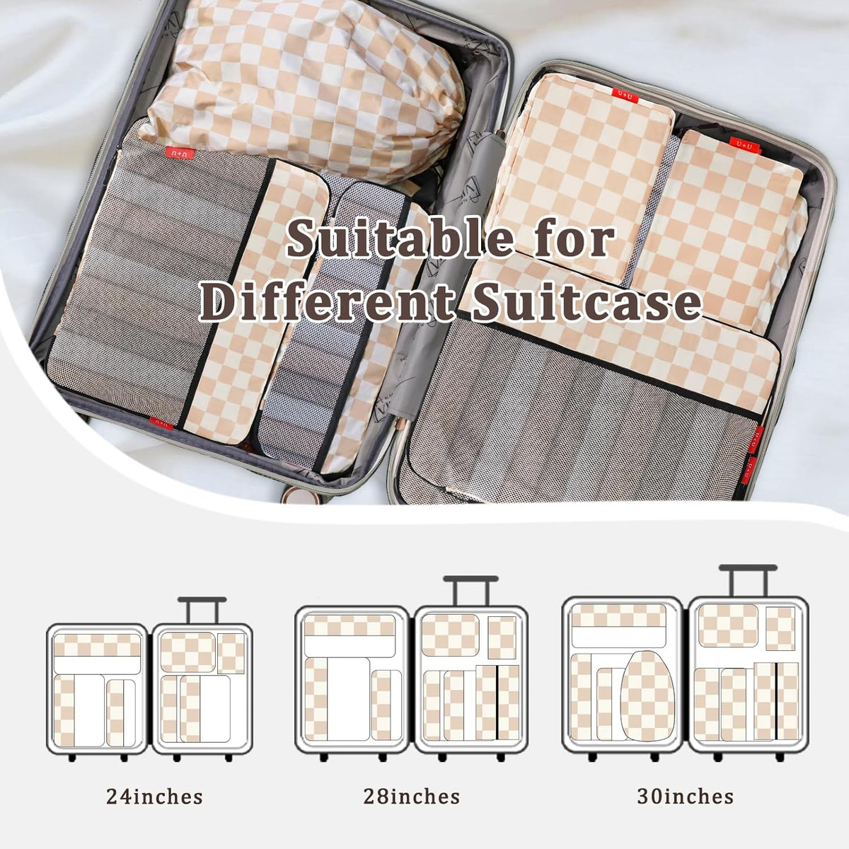 Compression Packing Cubes - Ultralight Travel Organizers with Laundry Bag, Space-Saving Suitcase Organizer, Expandable Packing Cubes for Travel and Family Vacation (Paisley Pattern)