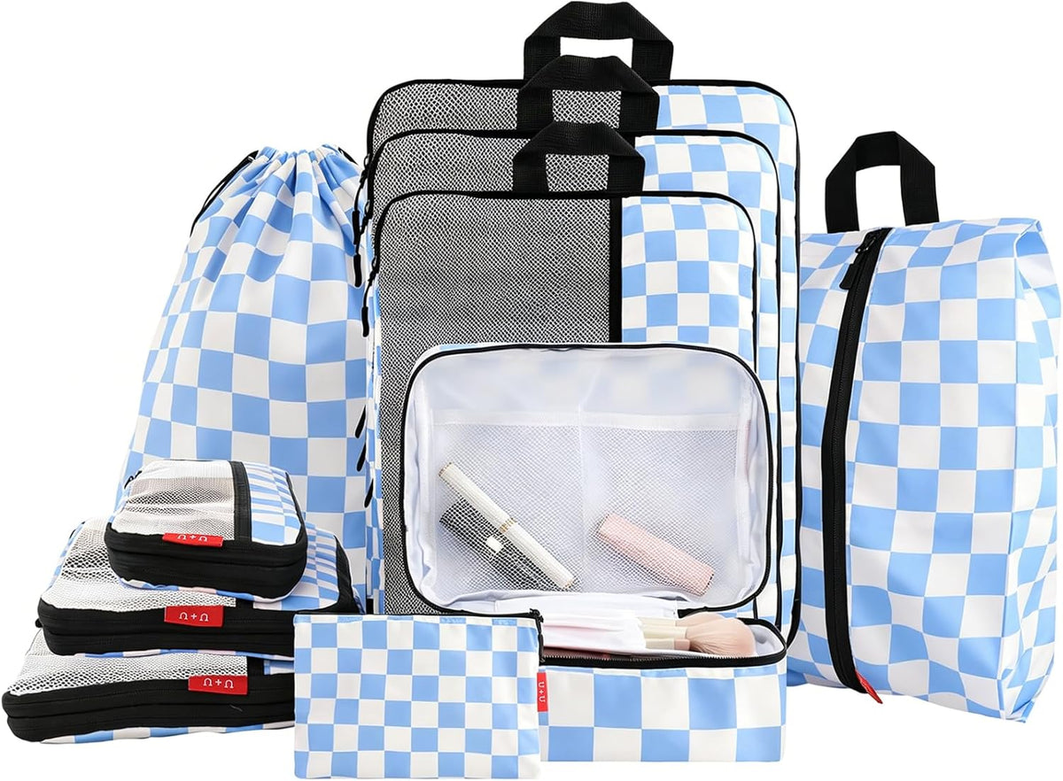 Compression Packing Cubes - Ultralight Travel Organizers with Laundry Bag, Space-Saving Suitcase Organizer, Expandable Packing Cubes for Travel and Family Vacation (Paisley Pattern)