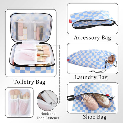 Compression Packing Cubes - Ultralight Travel Organizers with Laundry Bag, Space-Saving Suitcase Organizer, Expandable Packing Cubes for Travel and Family Vacation (Paisley Pattern)