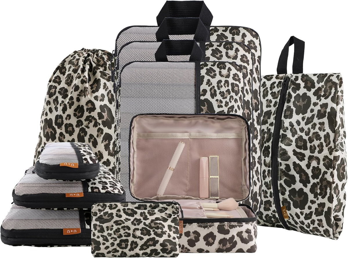 Compression Packing Cubes - Ultralight Travel Organizers with Laundry Bag, Space-Saving Suitcase Organizer, Expandable Packing Cubes for Travel and Family Vacation (Paisley Pattern)
