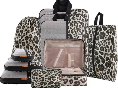 Compression Packing Cubes - Ultralight Travel Organizers with Laundry Bag, Space-Saving Suitcase Organizer, Expandable Packing Cubes for Travel and Family Vacation (Paisley Pattern)