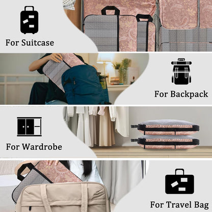 Compression Packing Cubes - Ultralight Travel Organizers with Laundry Bag, Space-Saving Suitcase Organizer, Expandable Packing Cubes for Travel and Family Vacation (Paisley Pattern)