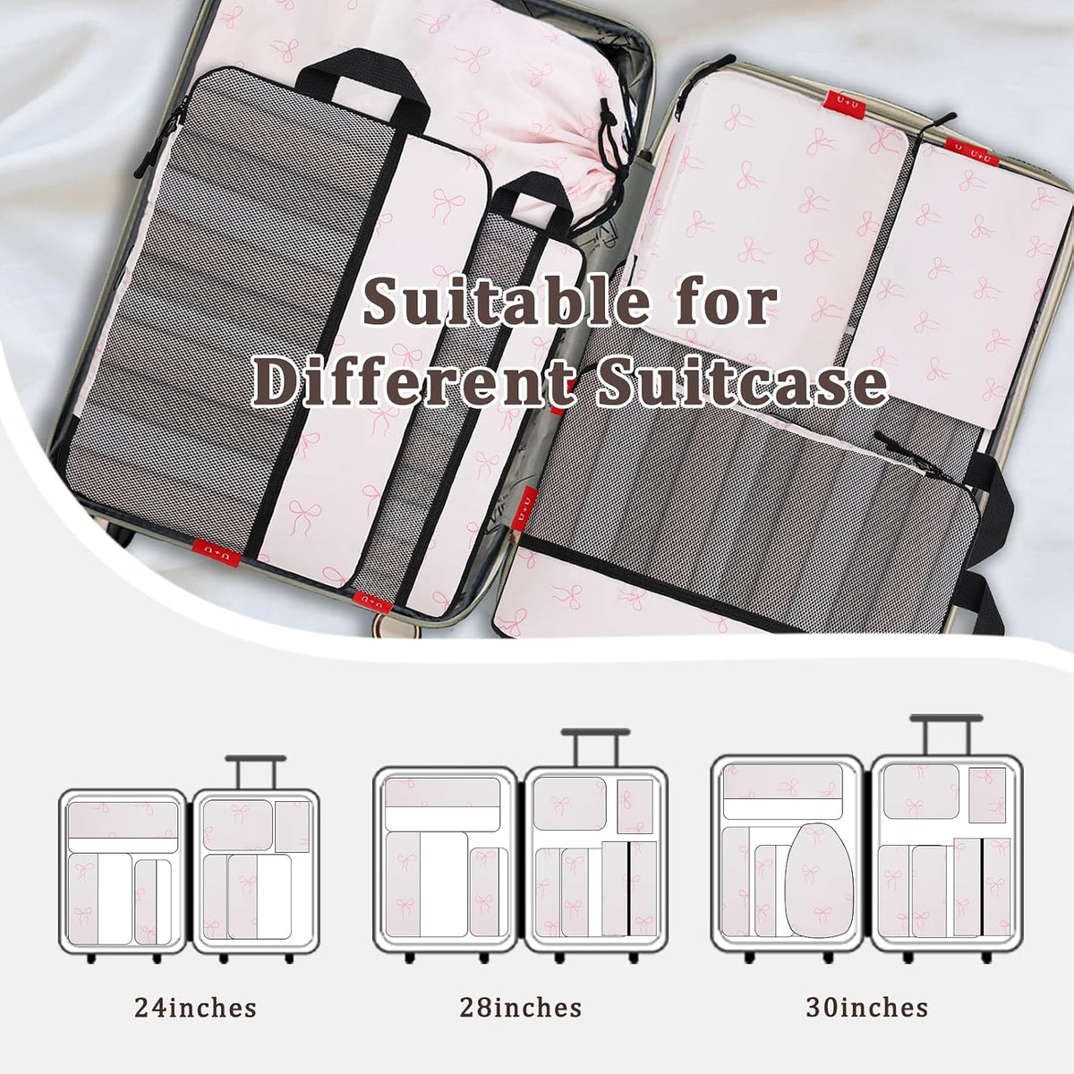 Compression Packing Cubes - Ultralight Travel Organizers with Laundry Bag, Space-Saving Suitcase Organizer, Expandable Packing Cubes for Travel and Family Vacation (Paisley Pattern)
