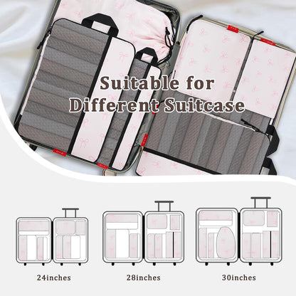 Compression Packing Cubes - Ultralight Travel Organizers with Laundry Bag, Space-Saving Suitcase Organizer, Expandable Packing Cubes for Travel and Family Vacation (Paisley Pattern)