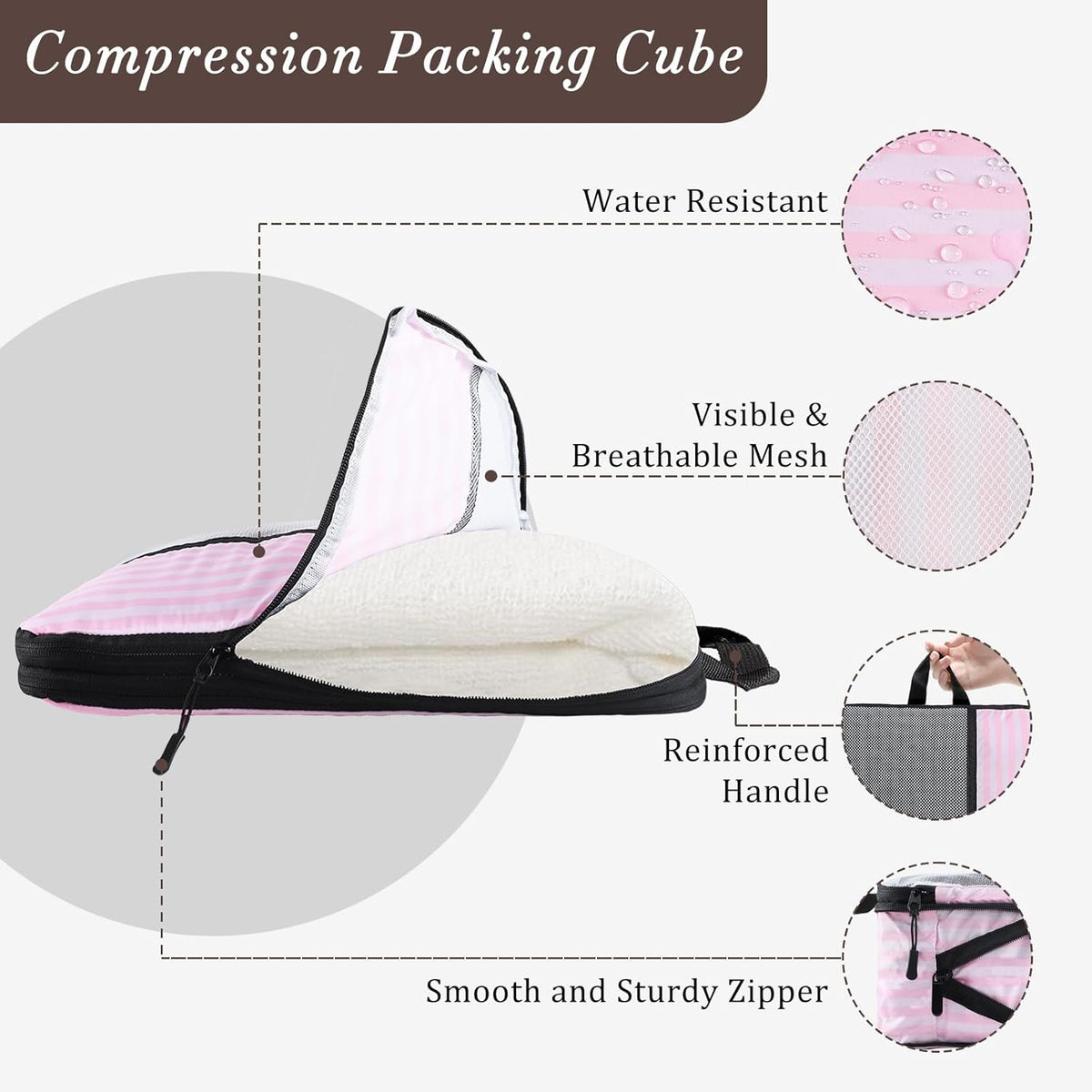Compression Packing Cubes - Ultralight Travel Organizers with Laundry Bag, Space-Saving Suitcase Organizer, Expandable Packing Cubes for Travel and Family Vacation (Paisley Pattern)