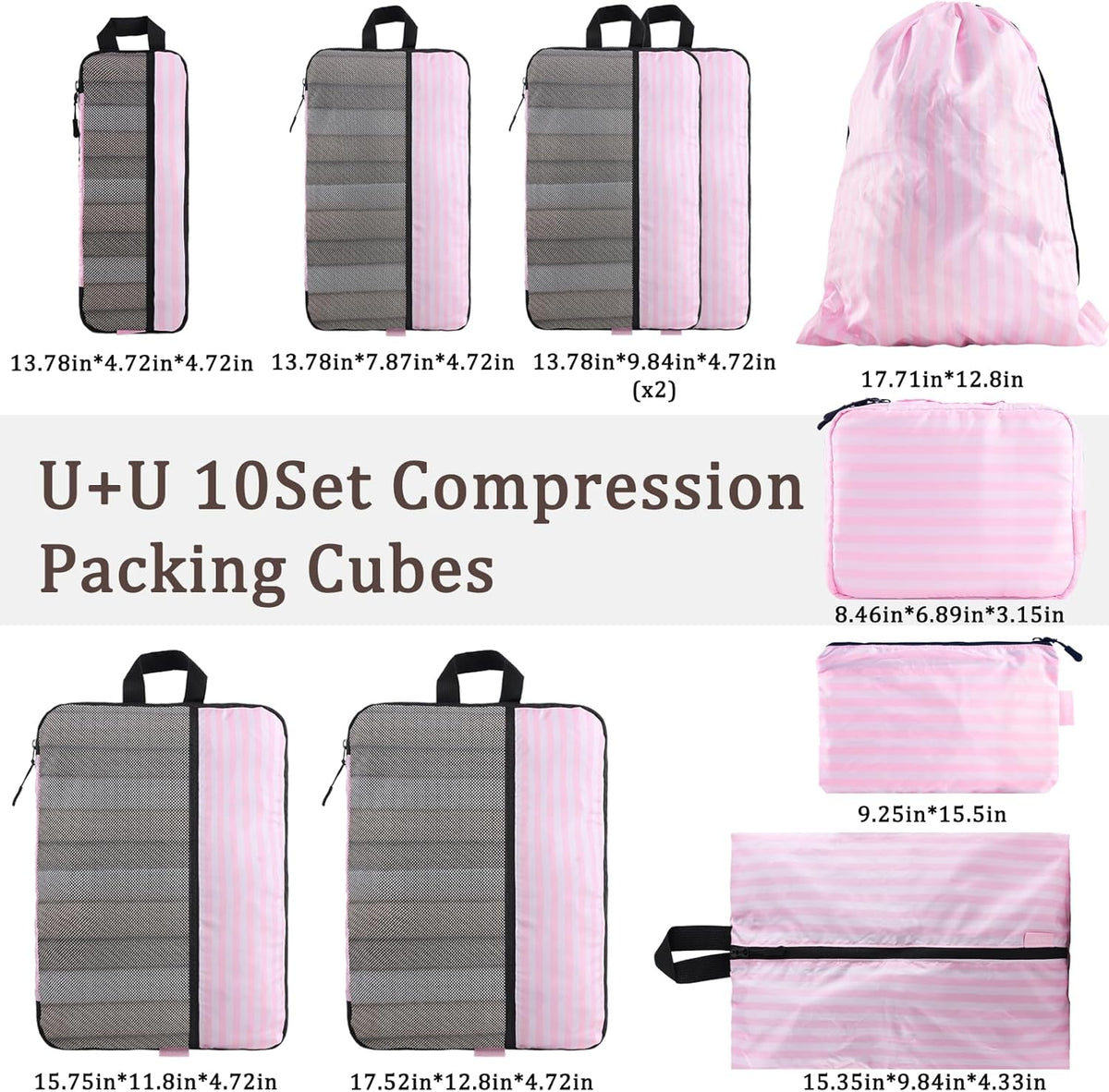 Compression Packing Cubes - Ultralight Travel Organizers with Laundry Bag, Space-Saving Suitcase Organizer, Expandable Packing Cubes for Travel and Family Vacation (Paisley Pattern)