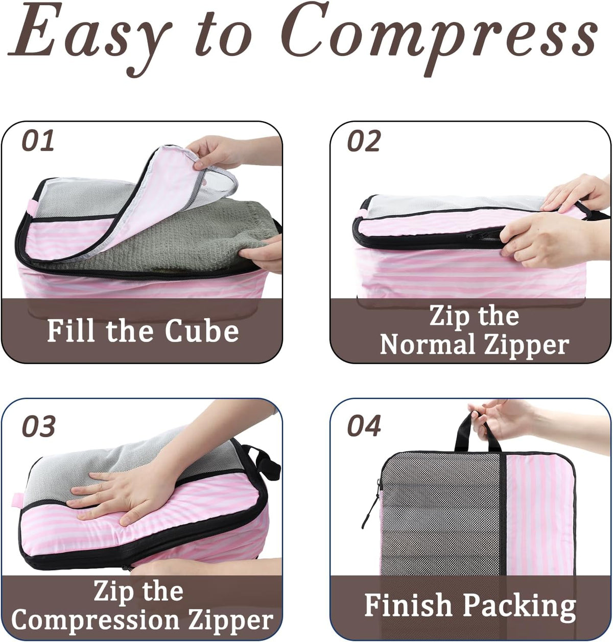 Compression Packing Cubes - Ultralight Travel Organizers with Laundry Bag, Space-Saving Suitcase Organizer, Expandable Packing Cubes for Travel and Family Vacation (Paisley Pattern)