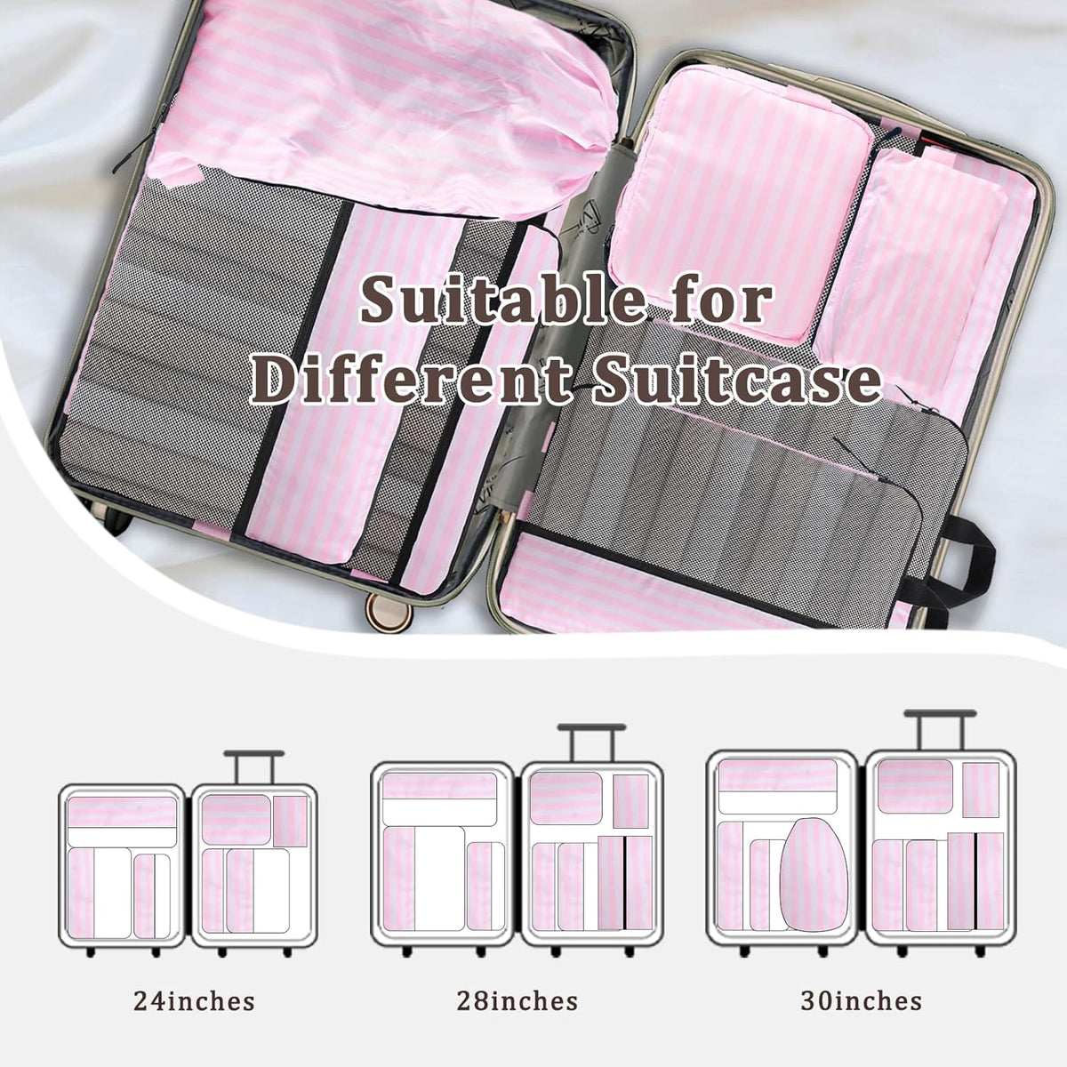 Compression Packing Cubes - Ultralight Travel Organizers with Laundry Bag, Space-Saving Suitcase Organizer, Expandable Packing Cubes for Travel and Family Vacation (Paisley Pattern)