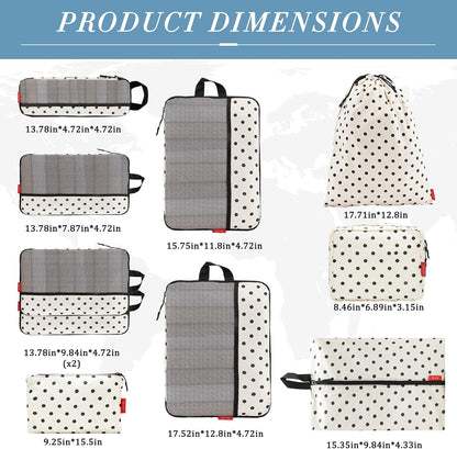Compression Packing Cubes - Ultralight Travel Organizers with Laundry Bag, Space-Saving Suitcase Organizer, Expandable Packing Cubes for Travel and Family Vacation (Paisley Pattern)