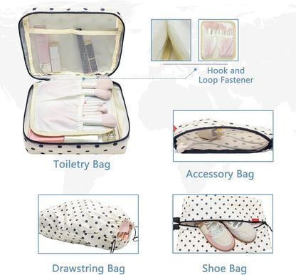 Compression Packing Cubes - Ultralight Travel Organizers with Laundry Bag, Space-Saving Suitcase Organizer, Expandable Packing Cubes for Travel and Family Vacation (Paisley Pattern)