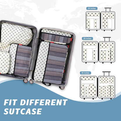 Compression Packing Cubes - Ultralight Travel Organizers with Laundry Bag, Space-Saving Suitcase Organizer, Expandable Packing Cubes for Travel and Family Vacation (Paisley Pattern)