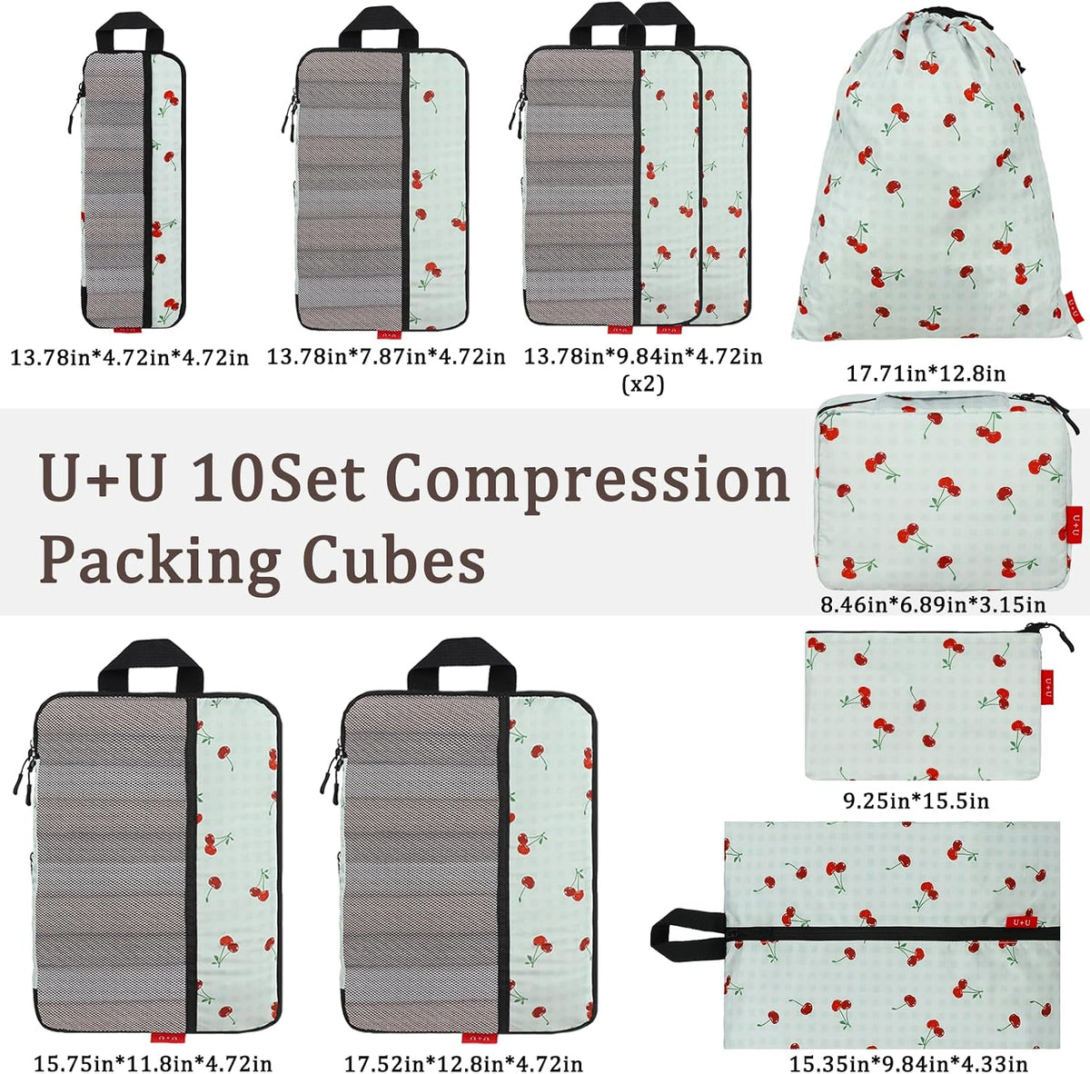 Compression Packing Cubes - Ultralight Travel Organizers with Laundry Bag, Space-Saving Suitcase Organizer, Expandable Packing Cubes for Travel and Family Vacation (Paisley Pattern)