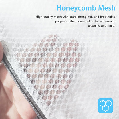 3 Large (16x19inch) Mesh Laundry Bags for Delicates, Durable Honeycomb Wash Bags with Premium Zippers - Laundry Essentials Mesh Bags for Lingerie, Bras, Socks, Sweater, Travel & Organizing