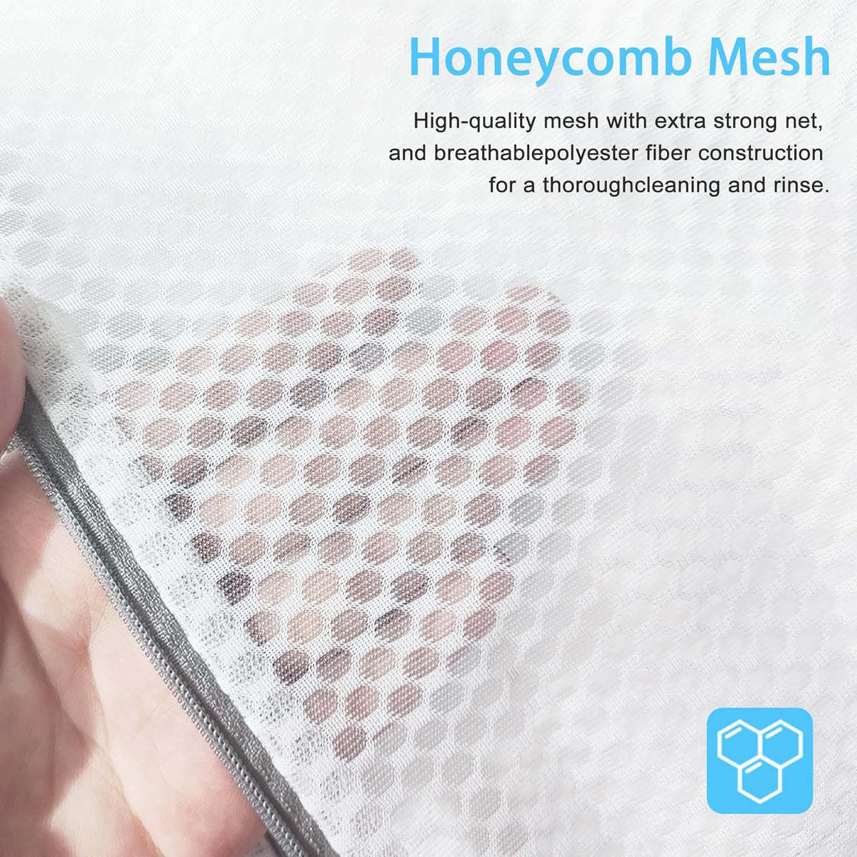 3 Large (16x19inch) Mesh Laundry Bags for Delicates, Durable Honeycomb Wash Bags with Premium Zippers - Laundry Essentials Mesh Bags for Lingerie, Bras, Socks, Sweater, Travel & Organizing