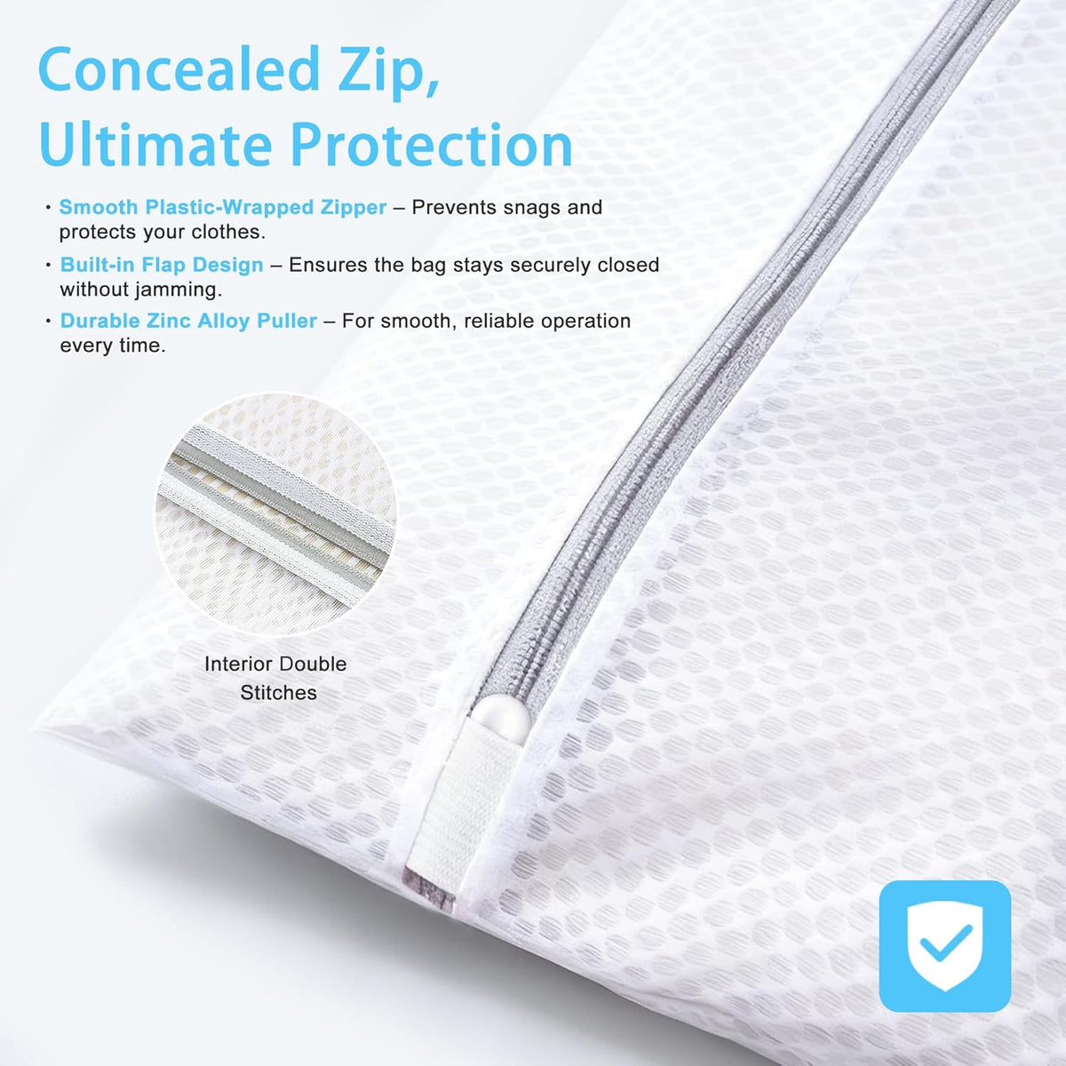 3 Large (16x19inch) Mesh Laundry Bags for Delicates, Durable Honeycomb Wash Bags with Premium Zippers - Laundry Essentials Mesh Bags for Lingerie, Bras, Socks, Sweater, Travel & Organizing