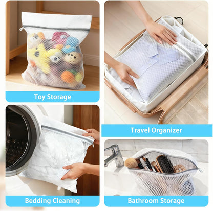3 Large (16x19inch) Mesh Laundry Bags for Delicates, Durable Honeycomb Wash Bags with Premium Zippers - Laundry Essentials Mesh Bags for Lingerie, Bras, Socks, Sweater, Travel & Organizing