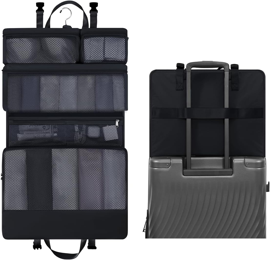 Hanging Travel Closet Portable Luggage Organizer Carry-on Packing Bag,Teal