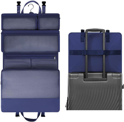 Hanging Travel Closet Portable Luggage Organizer Carry-on Packing Bag,Teal