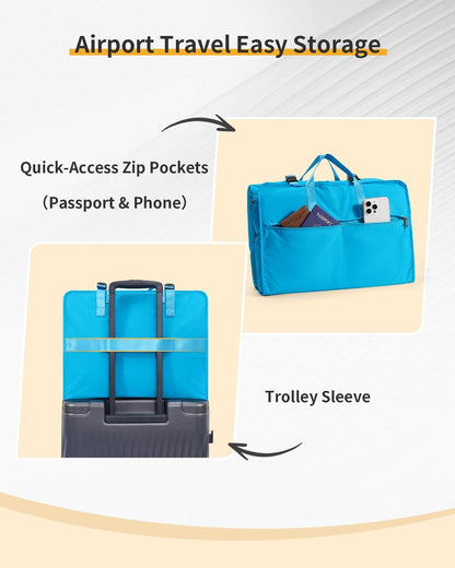 Hanging Travel Closet Portable Luggage Organizer Carry-on Packing Bag,Teal