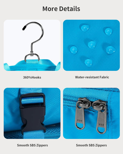 Hanging Travel Closet Portable Luggage Organizer Carry-on Packing Bag,Teal