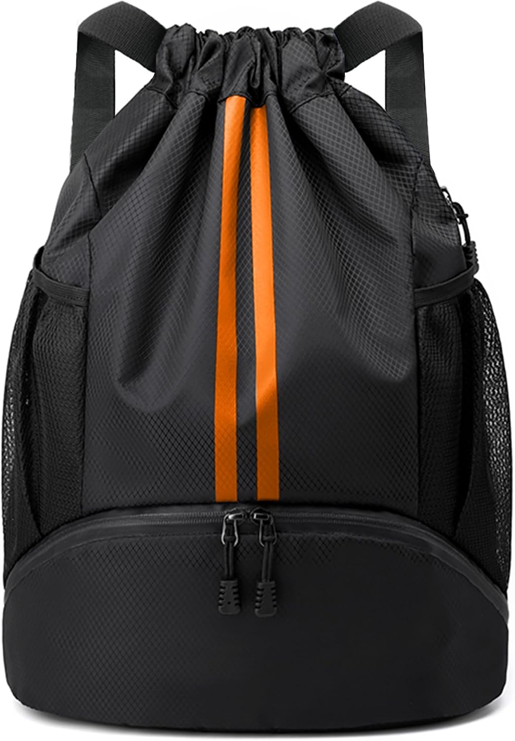 Drawstring Backpack Gym Bag with Shoes Compartment for Soccer, Basketball, Swim, Water-Resistant String Backpack Beach Cinch for Women Men
