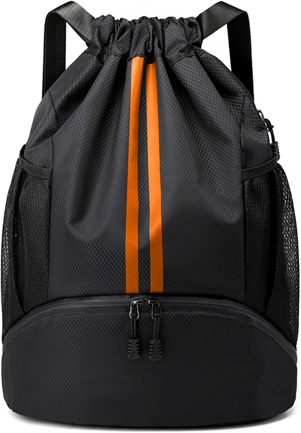Drawstring Backpack Gym Bag with Shoes Compartment for Soccer, Basketball, Swim, Water-Resistant String Backpack Beach Cinch for Women Men