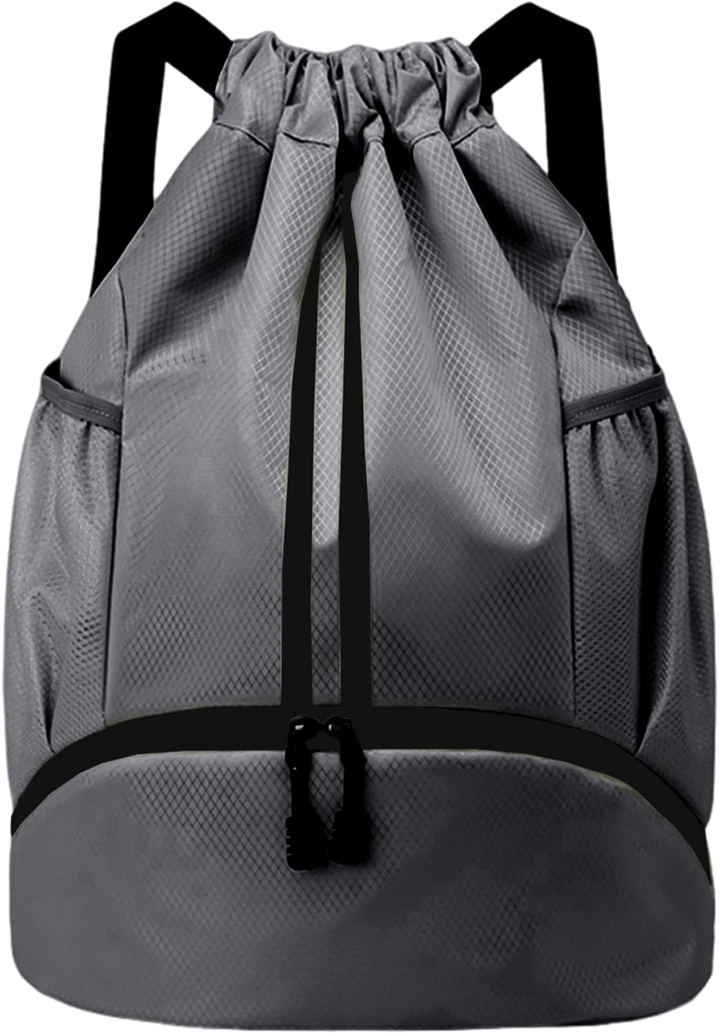 Drawstring Backpack Gym Bag with Shoes Compartment for Soccer, Basketball, Swim, Water-Resistant String Backpack Beach Cinch for Women Men