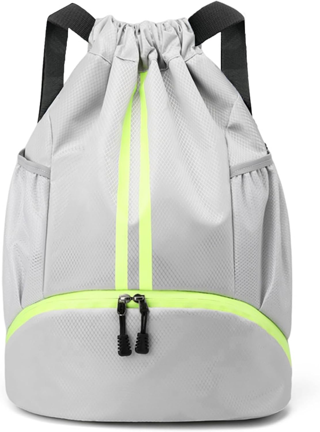Drawstring Backpack Gym Bag with Shoes Compartment for Soccer, Basketball, Swim, Water-Resistant String Backpack Beach Cinch for Women Men