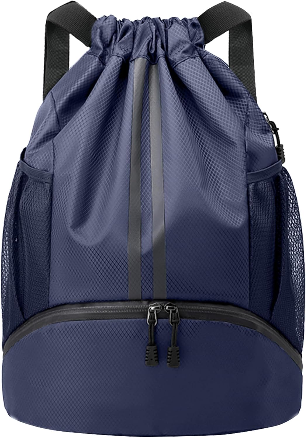 Drawstring Backpack Gym Bag with Shoes Compartment for Soccer, Basketball, Swim, Water-Resistant String Backpack Beach Cinch for Women Men