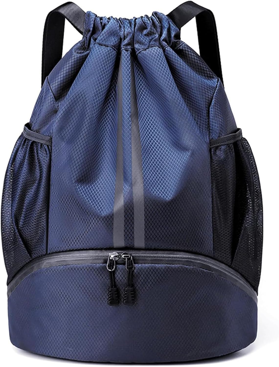 Drawstring Backpack Gym Bag with Shoes Compartment for Soccer, Basketball, Swim, Water-Resistant String Backpack Beach Cinch for Women Men