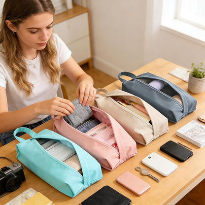 4 Pcs Travel Underwear Organize Bags, Travel Packing Organizers, Portable Zipper Sock and Underwear Organizer Bags with Handle for Sundries Toiletry Traveling Essentials Lingerie Storage Bag