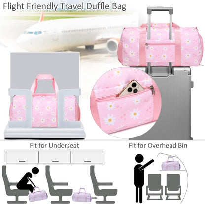 Duffle Bag for Girls Fluffy Dance Bag for Girls Ballet Bag Girls Sports Gym Bag Water Resistant Travel Duffle Bags with Shoes Compartment Wet Pocket
