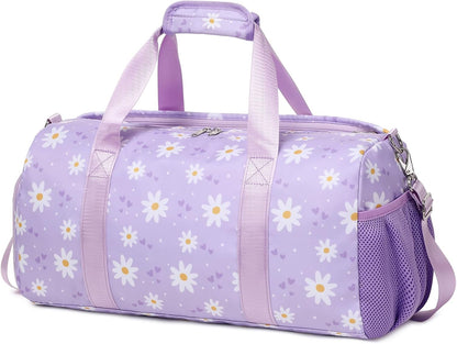 Duffle Bag for Girls Fluffy Dance Bag for Girls Ballet Bag Girls Sports Gym Bag Water Resistant Travel Duffle Bags with Shoes Compartment Wet Pocket