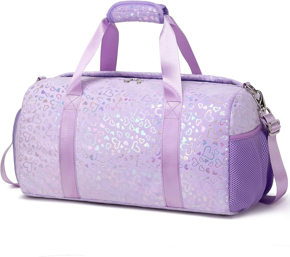 Duffle Bag for Girls Fluffy Dance Bag for Girls Ballet Bag Girls Sports Gym Bag Water Resistant Travel Duffle Bags with Shoes Compartment Wet Pocket