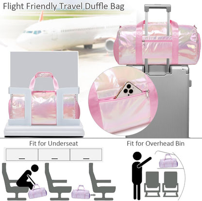 Duffle Bag for Girls Fluffy Dance Bag for Girls Ballet Bag Girls Sports Gym Bag Water Resistant Travel Duffle Bags with Shoes Compartment Wet Pocket
