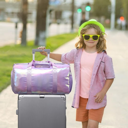 Duffle Bag for Girls Fluffy Dance Bag for Girls Ballet Bag Girls Sports Gym Bag Water Resistant Travel Duffle Bags with Shoes Compartment Wet Pocket