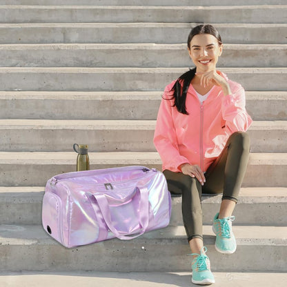 Duffle Bag for Girls Fluffy Dance Bag for Girls Ballet Bag Girls Sports Gym Bag Water Resistant Travel Duffle Bags with Shoes Compartment Wet Pocket