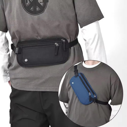 Travel Money Belt with RFID Blocking, Hidden Waist Pack for Passport, Cards, and Cash, Black (Gray)