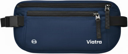 Travel Money Belt with RFID Blocking, Hidden Waist Pack for Passport, Cards, and Cash, Black (Gray)