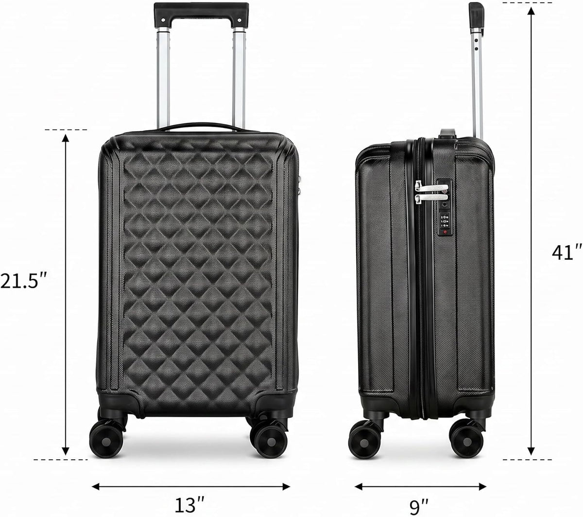 20 Inch Carry On Luggage, Lightweight Hard Shell ABS Suitcase with TSA Lock and Double Spinner Wheels, Rolling Suitcase for Travel (LXG-Blue, 20" carry on)
