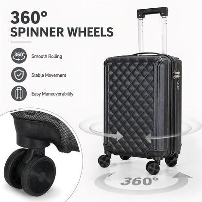 20 Inch Carry On Luggage, Lightweight Hard Shell ABS Suitcase with TSA Lock and Double Spinner Wheels, Rolling Suitcase for Travel (LXG-Blue, 20" carry on)